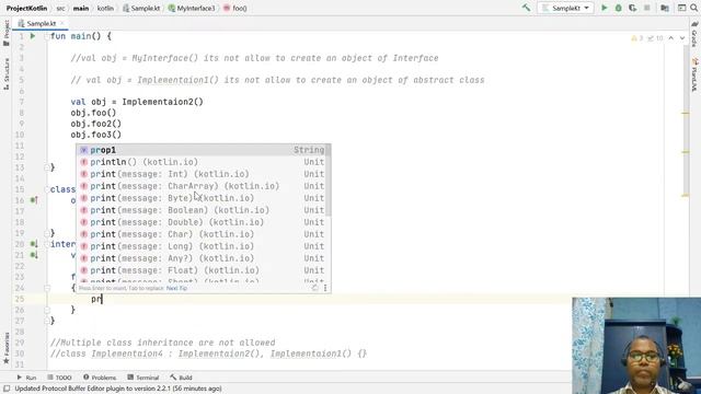 Kotlin Interface Abstract Method Class Properties Inheritance :: ﻿Kotlin Tutorial – Part - 7 смотреть онлайн