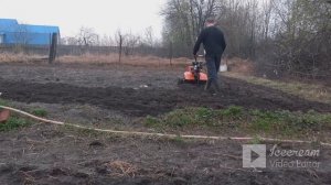 работа фрез роторов на мотоблоке рысь мбр 7-10 (весна 2021)