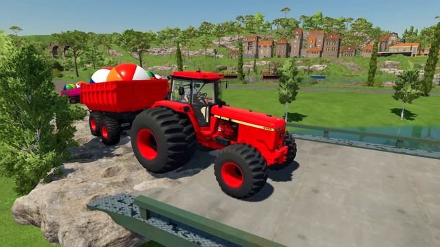 TRANSPORT GIANT COLORED STRAWBERRY WITH FIAT TRACTORS - Farming Simulator 22 смотреть онлайн