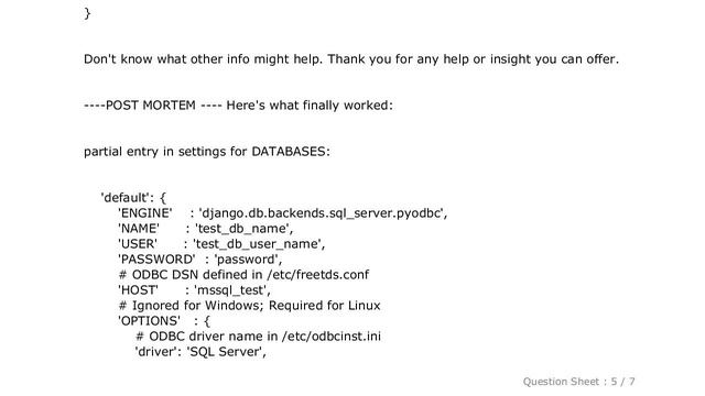Django : Django-pydobc SQL server connection problems on windows смотреть онлайн