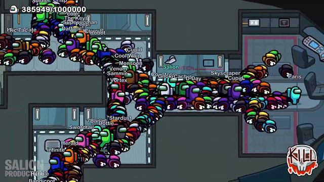 AMONG US, but with 1 MILLION HACKERS смотреть онлайн