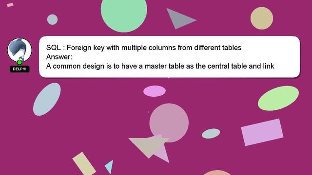 SQL : Foreign key with multiple columns from different tables смотреть онлайн