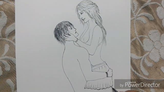 romantic couple sketch with pen || simple sketch couple with tattoo смотреть онлайн