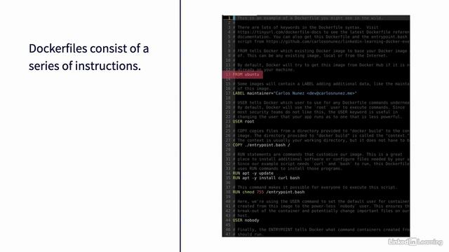4.2_The anatomy of a Dockerfile - Docker Essential Training смотреть онлайн