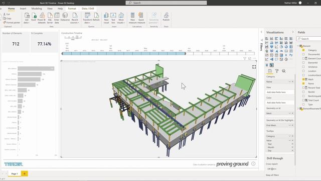 Tracer 3D Test - Scheduling Revit 3D Elements on a Construction Timeline in Power BI смотреть онлайн