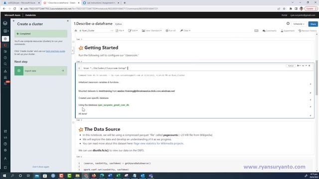 SAH 04 Part1 2 Run the Describe a DataFrame notebook смотреть онлайн