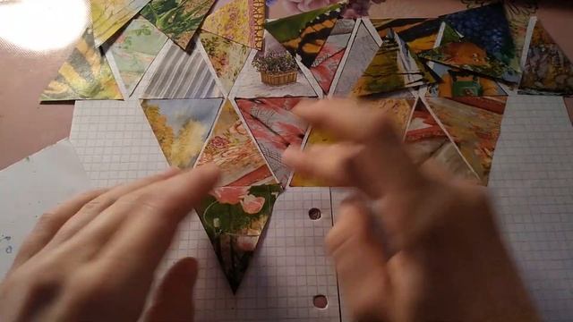 Личный дневник.Коллаж из треугольников в ЛД. Идеи оформления ЛД вырезками из журнала. смотреть онлайн