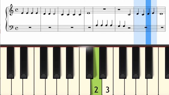 Jolly Old Saint Nicholas: Treble & Bass Clef Sight-Reading Exercise for Piano (Synthesia) смотреть онлайн