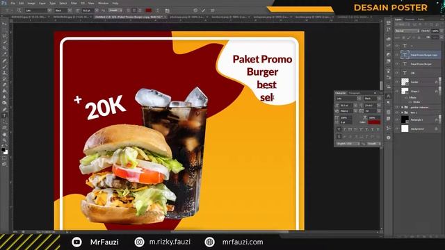 Desain Poster Makanan untuk Promosi | Tutorial Photoshop смотреть онлайн