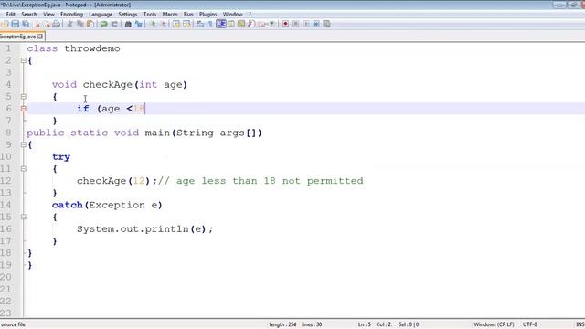 Exception Handling - throw смотреть онлайн