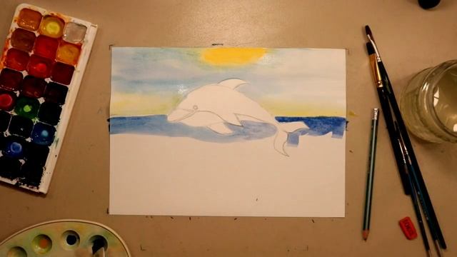 ДЕЛЬФИН ? Урок по рисованию смотреть онлайн