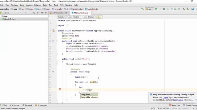 Android Application ProgressBar Change on Button Click In Android Studio | Tutorial смотреть онлайн