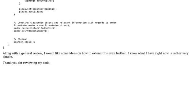 Code Review: Simple Pizza Ordering Application in Java смотреть онлайн