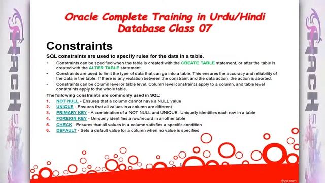 Oracle complete training in urdu-hindi database class 07 Introduction to Constraints video 13 смотреть онлайн
