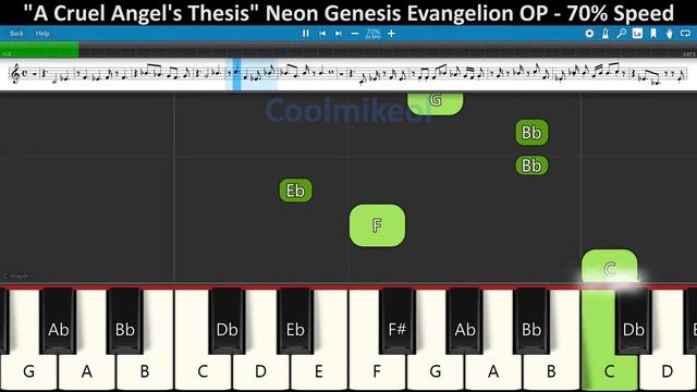 "A Cruel Angel's Thesis" Neon Genesis Evangelion OP | BASIC Piano Melody смотреть онлайн