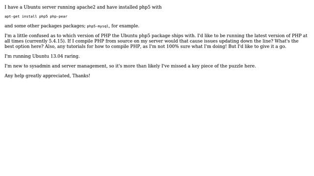 Installing php5 package with Ubuntu - which PHP version? смотреть онлайн