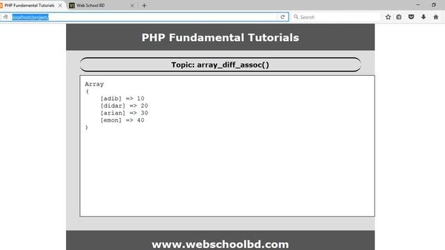 PHP Array Functions -07 (array_diff_assoc()) смотреть онлайн