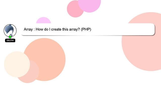 Array : How do I create this array? (PHP) смотреть онлайн