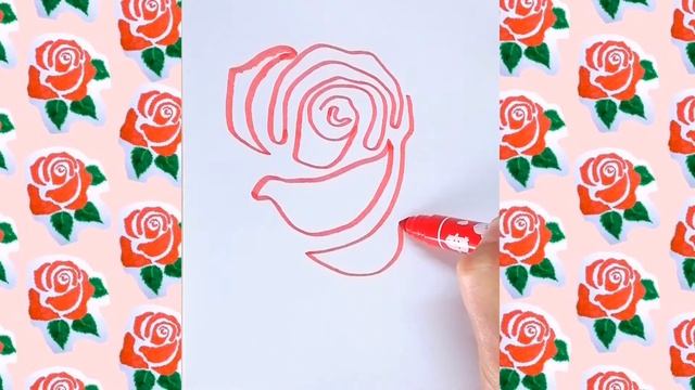 как нарисовать розу легко. how to draw a rose easy. смотреть онлайн