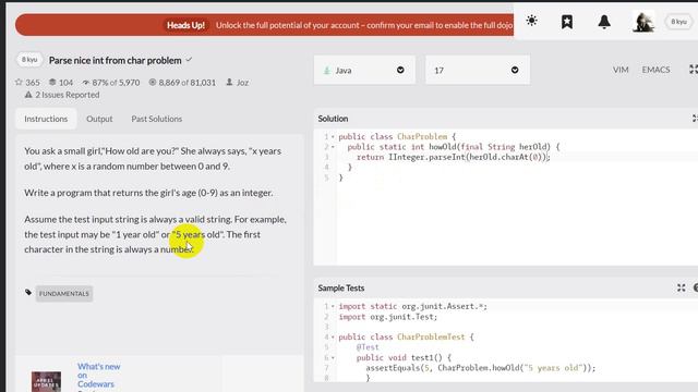 Parse nice int from char problem codewars java solution смотреть онлайн