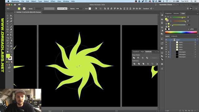 How to make rotational shapes in Adobe Illustrator смотреть онлайн