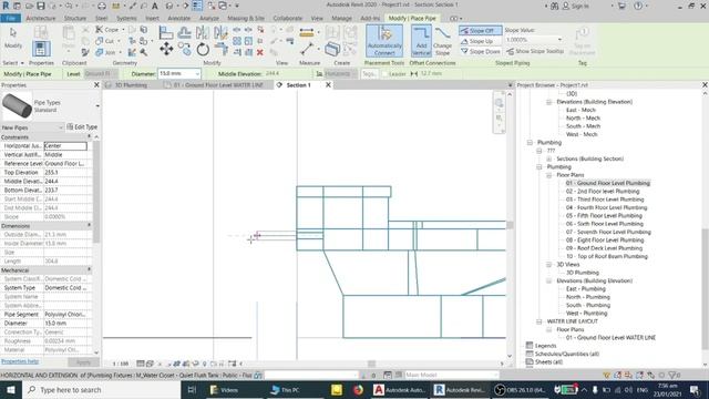 REVIT TUTORIAL HOW TO MAKE WATER LINE LAYOUT PART 6 смотреть онлайн