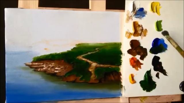 How to Paint Riverbank with Acrylics lesson 1 смотреть онлайн