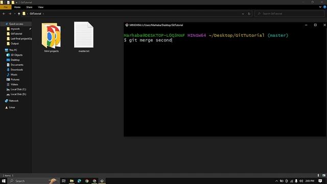 Branches Merging in Git | Merging one local branch to another local branch | Hindi / Urdu смотреть онлайн