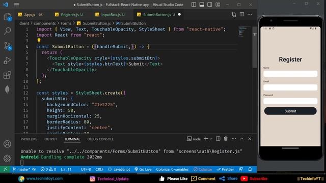 Reusable Submit Button| Building a Fullstack React Native Application | React Native Project смотреть онлайн
