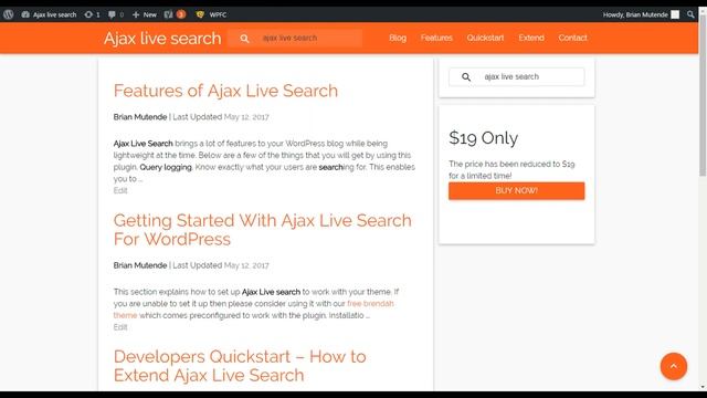 The best WordPress search plugin - Ajax Live Search смотреть онлайн
