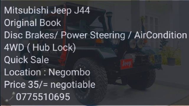 Mitsubishi 4×4 Jeep for sale VEHICLE SALE /SALE /SRI LANKA VEHICLE SALE /VEHICLE смотреть онлайн