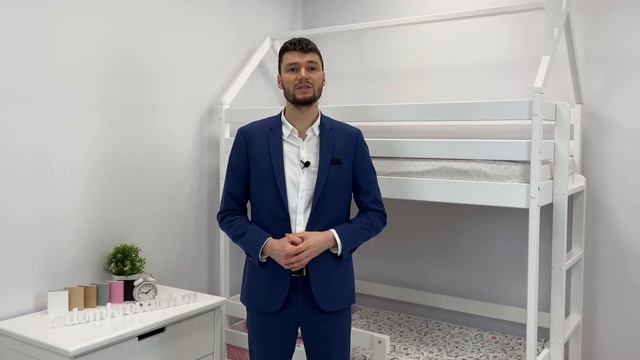 Обзор кровати «ДОМИК ДВУХЪЯРУСНАЯ» с лестницей с торца