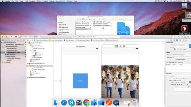 Dismiss/Presented Modally Using Swipe Down - Swift 3 смотреть онлайн