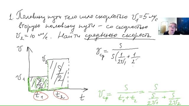 Задачи физика ЕГЭ 1 СРЕДНЯЯ СКОРОСТЬ смотреть онлайн