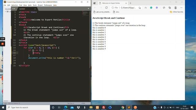 Break and Continue in JavaScript (Hindi) | Part#31 смотреть онлайн