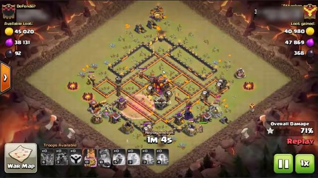 Clash Of Clans WAR Best Clear Hall 10 Max With Lavallon