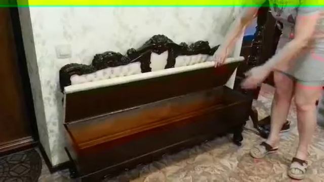 Скамейка с ящиком из спинки кровати смотреть онлайн