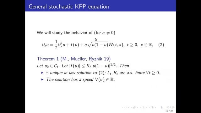 2020.05.07 Leonid Mytnik - On the speed of a front for stochastic reaction-diffusion equations смотреть онлайн