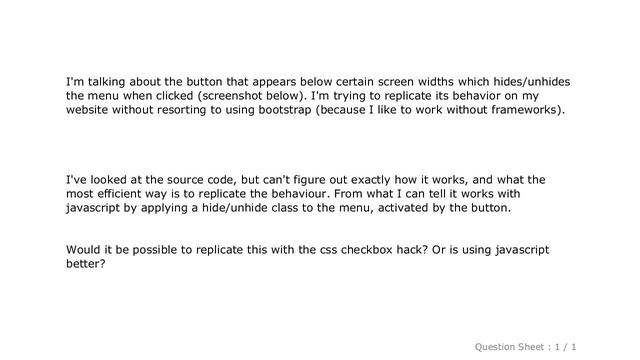 HTML : How do I replicate the bootstrap mobile navbar toggle (without using bootstrap)? смотреть онлайн
