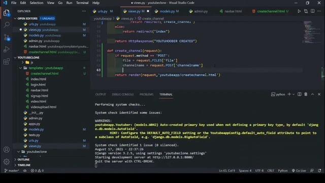 Youtube Clone In Django #7:User Create Youtube Channel | CodeWithSingh смотреть онлайн