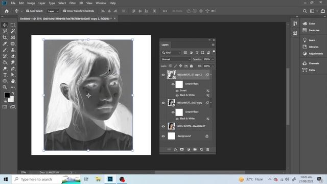Make Pencil Sketch in Photoshop смотреть онлайн