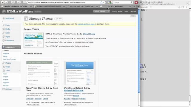 WordPress Tutorial: Customizing Header 2/4 [HTML 2 WordPress screencast] смотреть онлайн