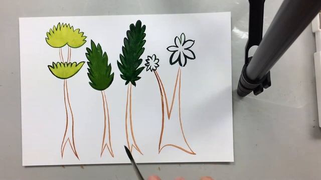 Рисуем декоративные деревья. Делаем лессировки акварелью.Упражнение 2. смотреть онлайн