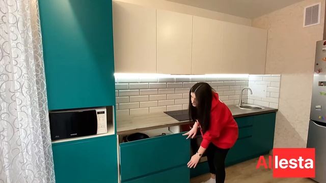 Бирюзовая кухня! Крашенный мдф от Аллеста смотреть онлайн