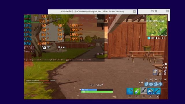Core i3 5005u + HD 5500 Fortnite смотреть онлайн