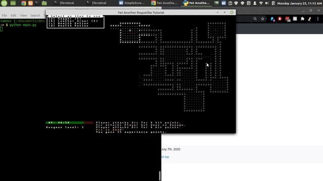 Making my own Roguelike - Part 1 (Using the Revised Python tcod tutorial) смотреть онлайн
