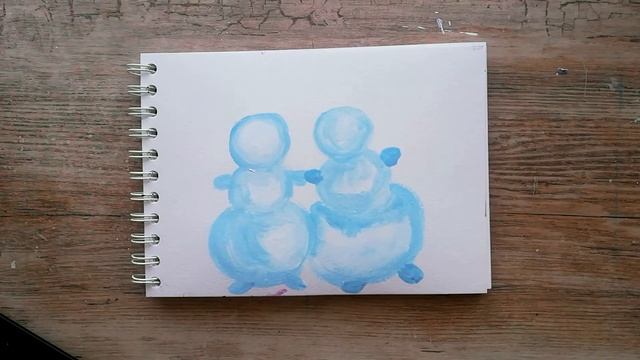 Как нарисовать СНЕГОВИКОВ гуашью | Новогодние рисунки для детей | Рисунок на Новый Год смотреть онлайн