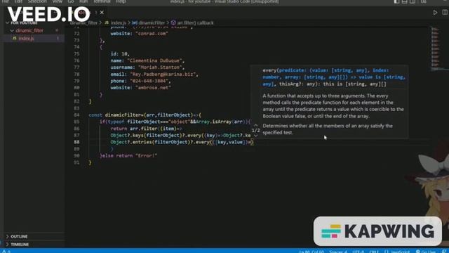 Dynamic filter for arrays #js #nodejs #array #javascript смотреть онлайн