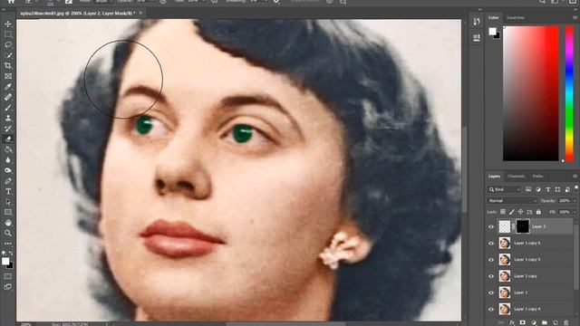 women photo restoration / old women image restoration / photoshop photo restoration tutorial смотреть онлайн