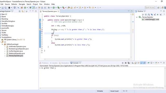 Ternary Operator (?:) in java смотреть онлайн